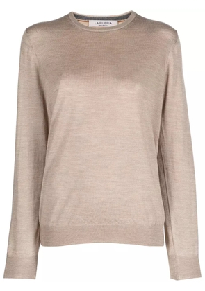 Fileria mélange-effect crew-neck jumper - Brown