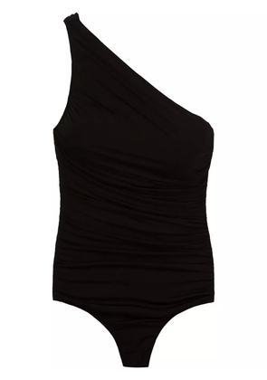 Brigitte one shoulder draped swimsuit - Black