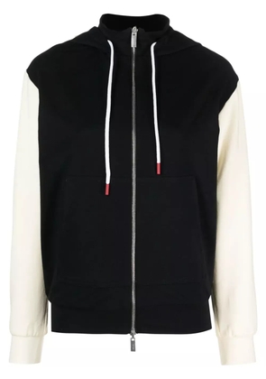 Kiton drawstring stretch-cotton hoodie - Black