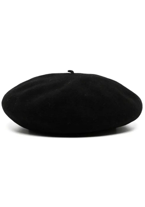 CHANEL Pre-Owned 1998 logo-embroidered wool beret - Black