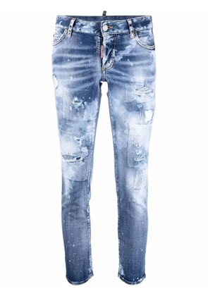 DSQUARED2 distressed cropped jeans - Blue