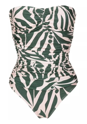 Lygia & Nanny Melissa graphic-print strapless one-piece - Green