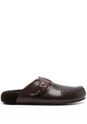 Buttero Glamping leather slippers - Brown