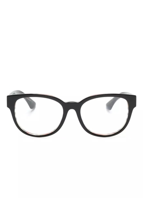Burberry Eyewear checked oval-frame glasses - Black