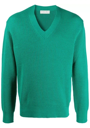 Paura V-neck knitted jumper - Green