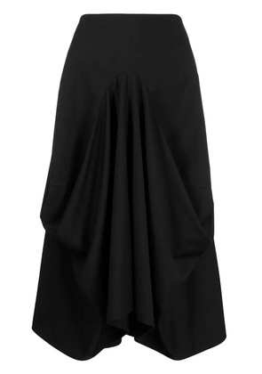Goen.J structured draping midi skirt - Black