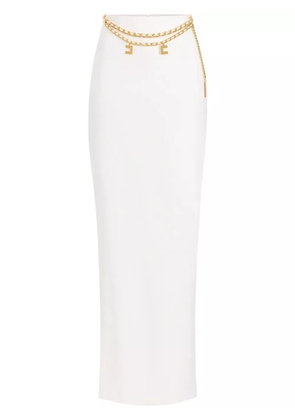 Elisabetta Franchi chain-detail crepe maxi skirt - White