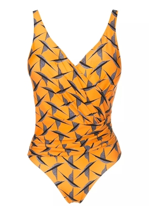 Lygia & Nanny Maísa draped swimsuit - Orange