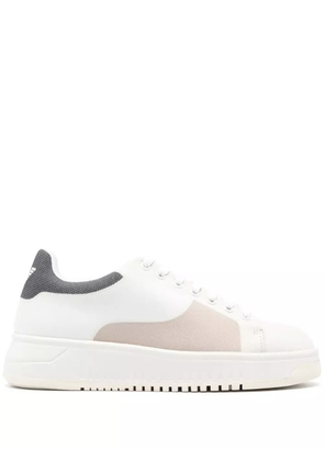 Emporio Armani colour-block lace-up sneakers - Neutrals