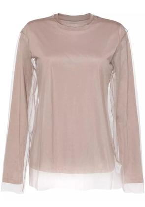 JNBY mesh loose t-shirt - Neutrals