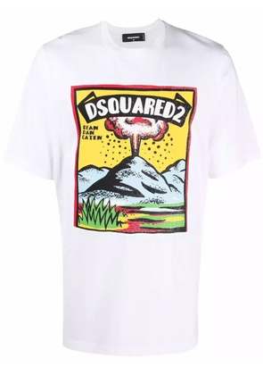 DSQUARED2 graphic-print cotton T-shirt - White