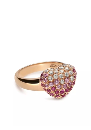 LEO PIZZO 18kt rose gold diamond sapphire Amore ring - Pink