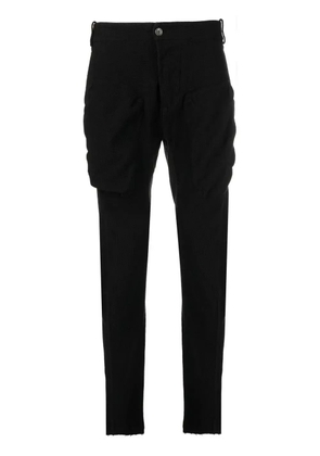 Masnada waffle-effect cotton slim trousers - Black