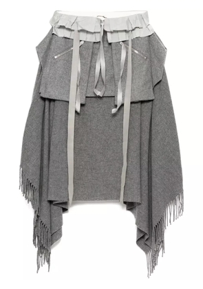 midorikawa raw edge skirt - Grey
