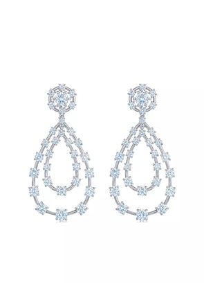 KWIAT 18kt white gold diamond Starry Night double teardrop earrings