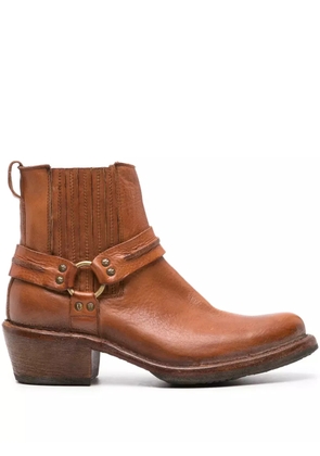 Moma chain-link detailing calf leather boots - Brown