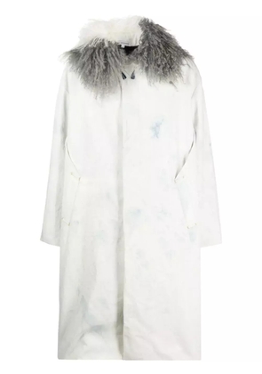 Per Götesson shearlin-collar coat - White