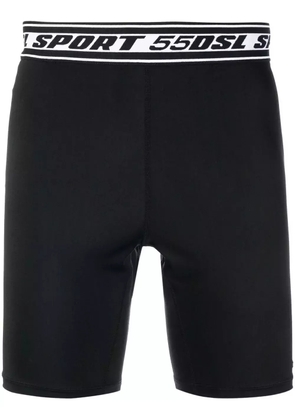 Diesel logo waistband cycling shorts - Black