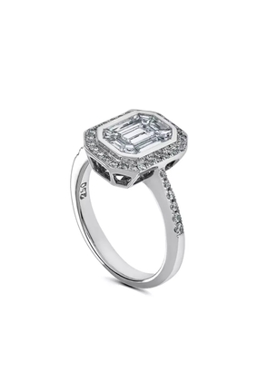 Jewels Aficionado 18kt white gold diamond halo ring - Silver