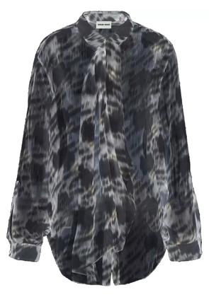 Giorgio Armani abstract-print silk shirt - White