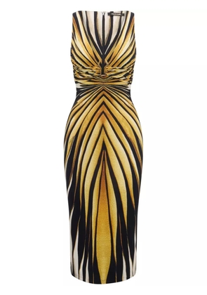 Roberto Cavalli Ray of Gold print midi dress
