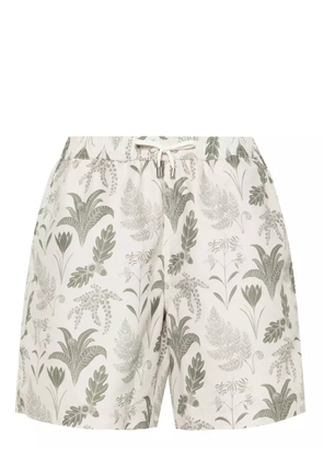 Sunspel leaf-print swim shorts - Neutrals