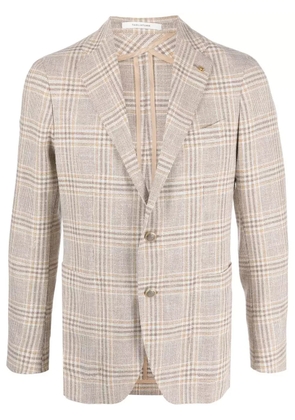 Tagliatore plaid-check print blazer - Neutrals