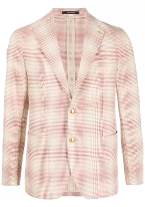 Tagliatore check-pattern seersucker blazer - Neutrals