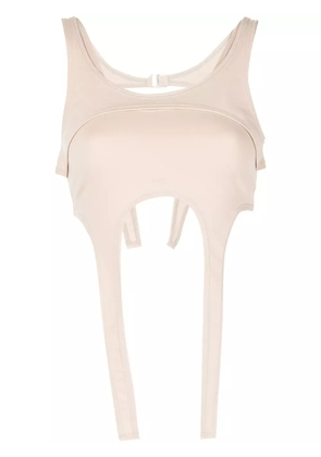 HELIOT EMIL cropped multi-panelled vest top - Neutrals