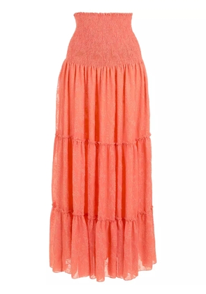 Olympiah high-waisted pleated maxi skirt - Orange