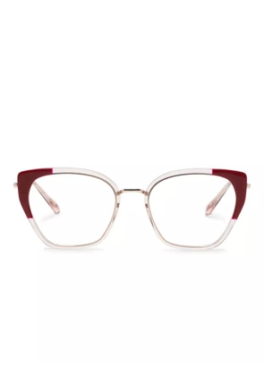 Kaleos Steele 004 butterfly-frame glasses - Red