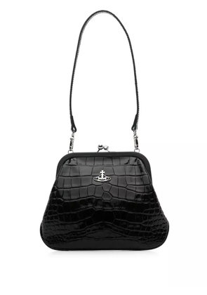 Vivienne Westwood croc-embossed clutch bag - Black