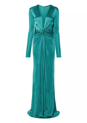Roberto Cavalli plunging concealedV-neck gown - Green