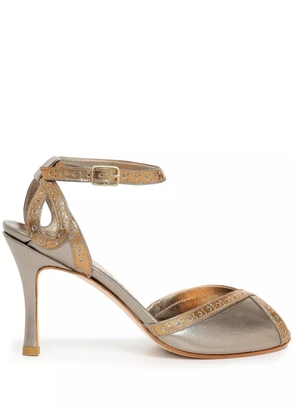 Sarah Chofakian Gelee 75mm leather sandals - Silver