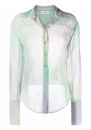 The Attico gradient mesh button-up shirt - Green