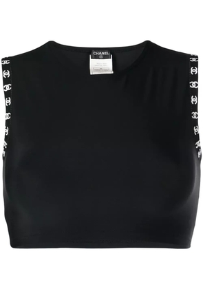 CHANEL Pre-Owned 1997 CC-trim crop top - Black