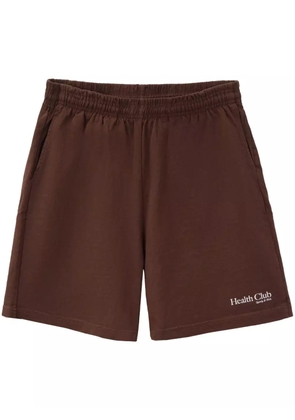 Sporty & Rich Health Club logo-print shorts - Brown