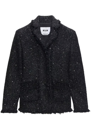 MSGM single-breasted bouclé blazer - Black
