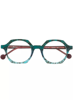 L.A. EYEWORKS Quinto gemetric-frame eyeglasses - Green