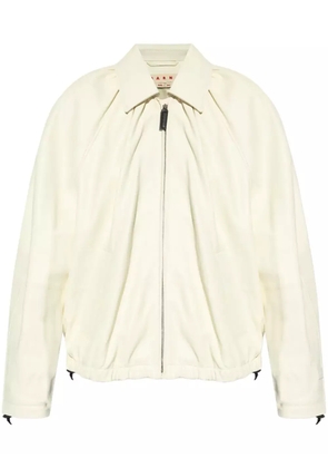 Marni lamb skin collared jacket - White