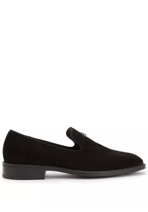 Giuseppe Zanotti Imrham logo-plaque suede loafers - Black
