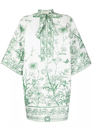 Elie Saab embroidered half-sleeves dress - White