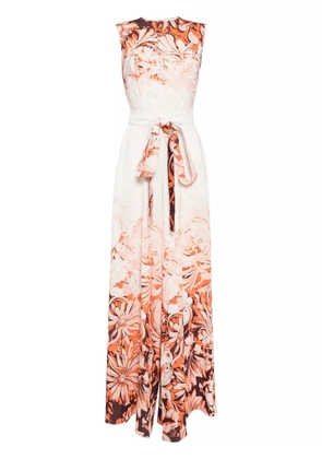 Saiid Kobeisy floral-print wide-leg jumpsuit - White