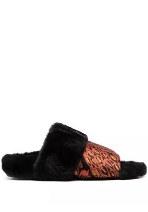 La DoubleJ Winter jacquard slides - Black