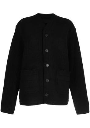 Isabel Benenato panelled button-down cardigan - Black
