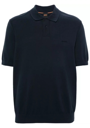 BOSS fine-knit polo shirt - Blue