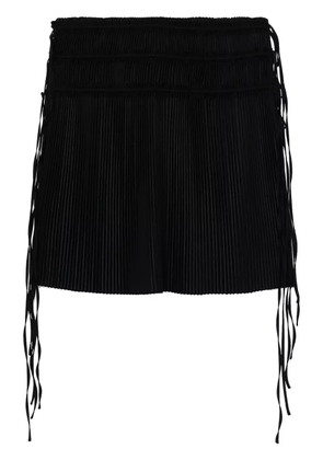 Helmut Lang strap-detail pleated midi skirt - Black