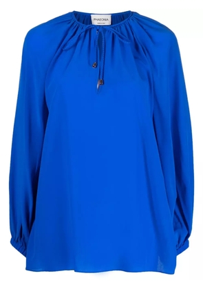 phaeonia self-tie silk blouse - Blue