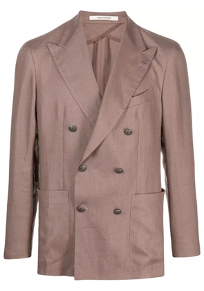Tagliatore double-breasted linen blazer - Pink