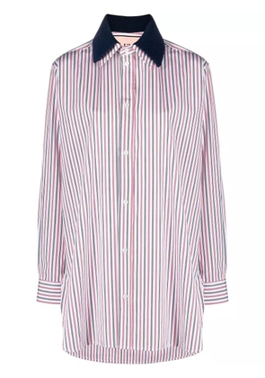 Plan C stripe long-sleeved shirt - White